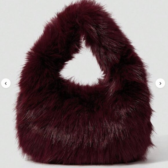 Fluffy burgundy bag - Picture 1 of 4